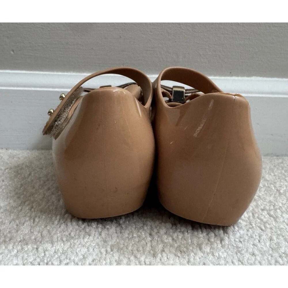 Mini Melissa Ultra Girl Sweet Shoe Toddler 9 Tan/Metal Bow